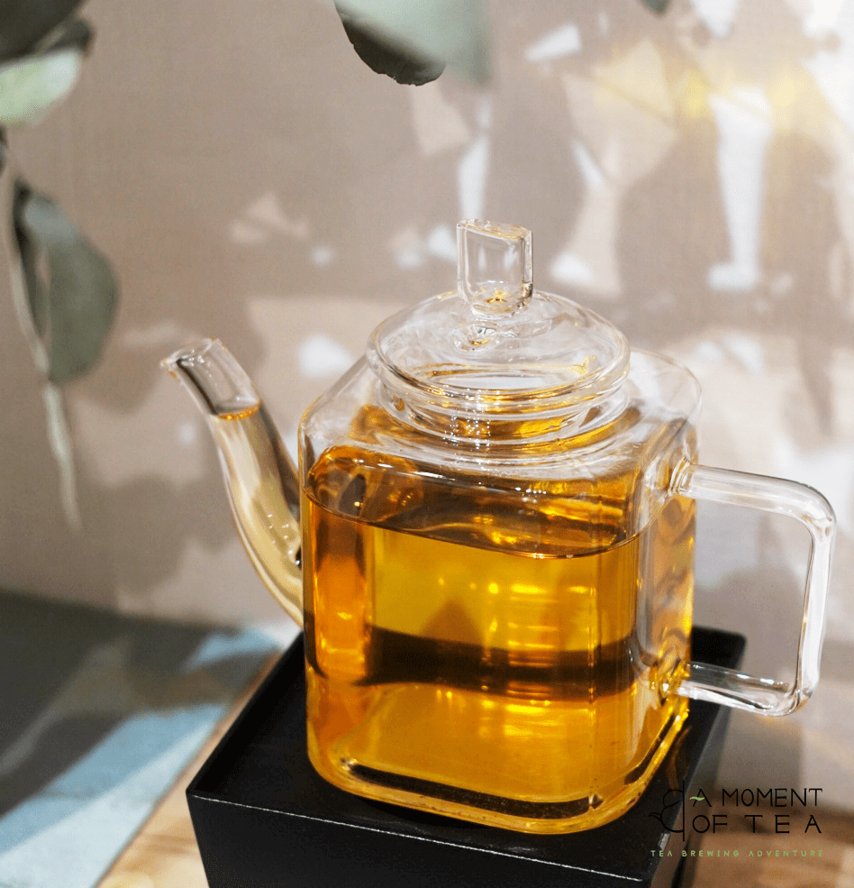 Square glass teapot with infuser - 300ml teapot for one