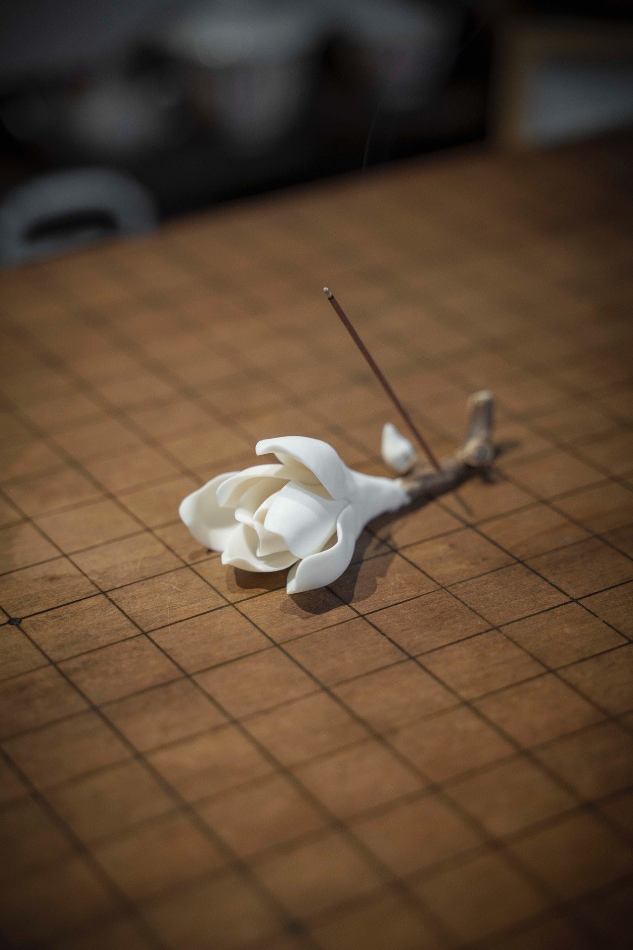 Handcrafted Magnolia Ceramic Incense Holder