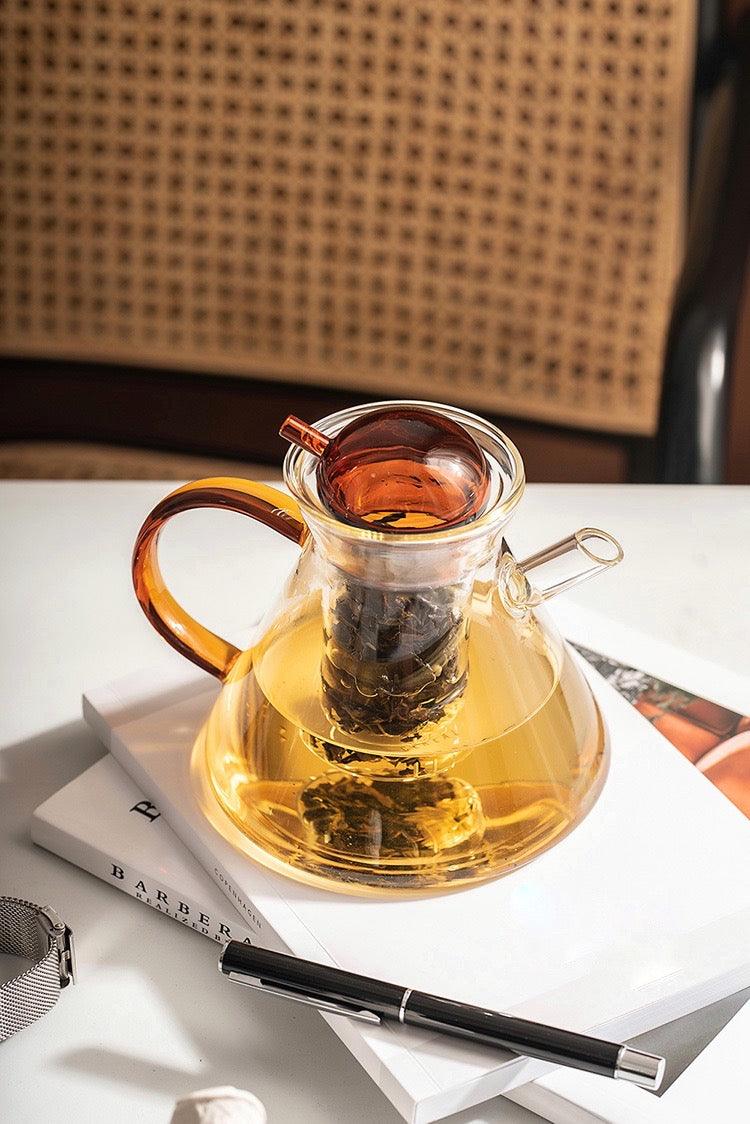 glass teapot with infuser