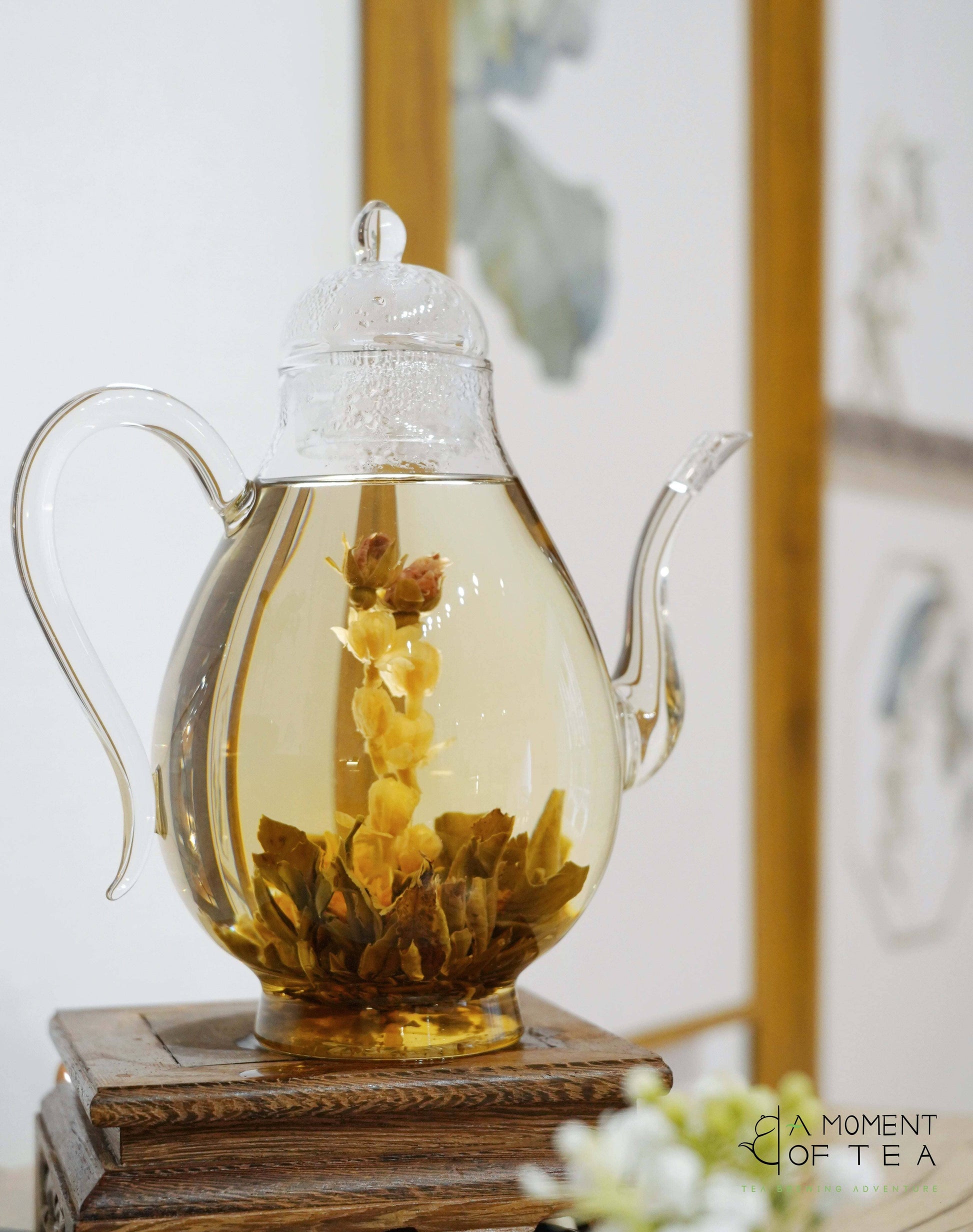 blooming tea pot, blooming flower tea,clear teapot, glass teapot