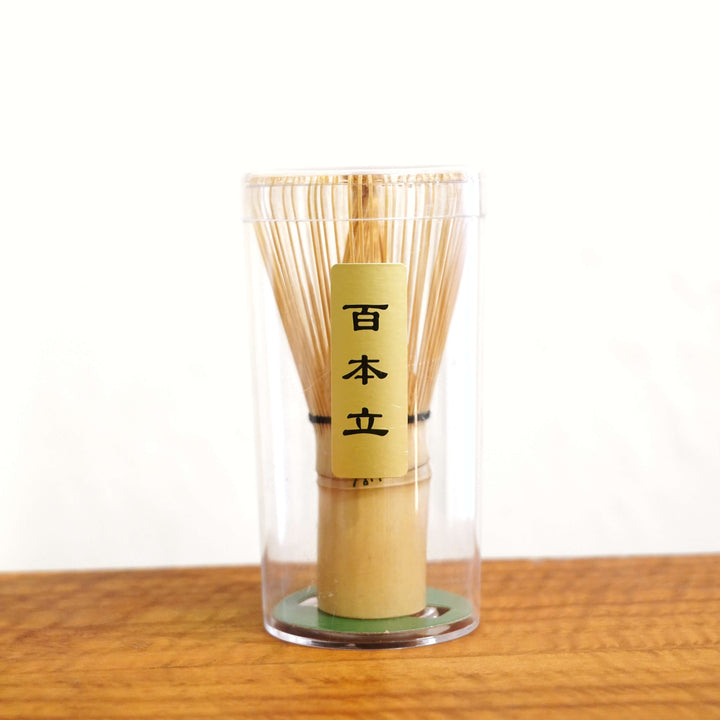 Traditional bamboo matcha whisk chasen handcrafted with 100 prongs for Japanese tea ceremony in Hobart