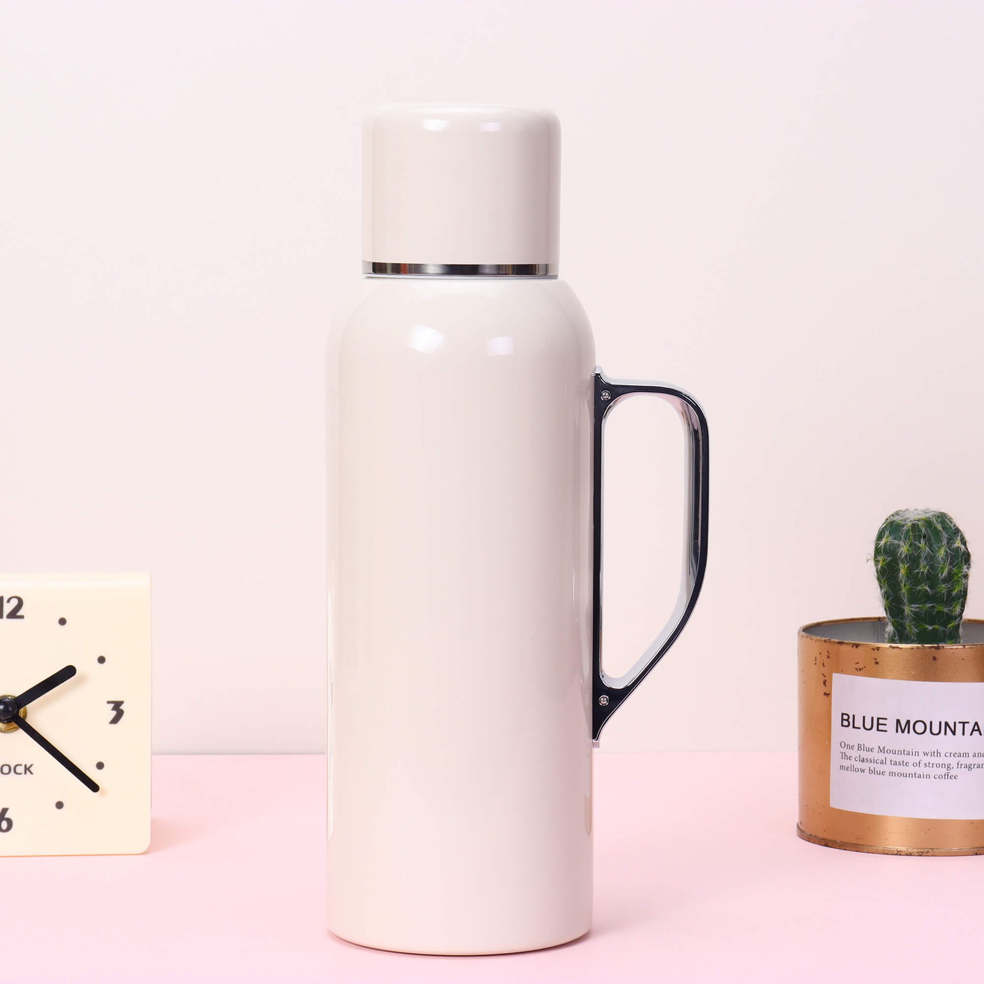 Insulated tea flask with temperature gauge and infuser - 820ml stainless steel thermos