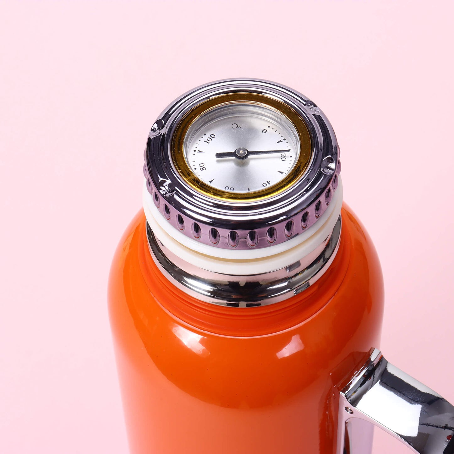 Tea infuser flask mechanical temperature gauge display