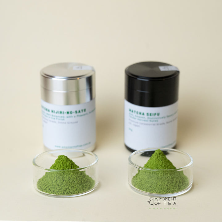HIJIRI-NO-SATO and SEIFU ceremonial grade matcha tins from Uji Japan available in Hobart
