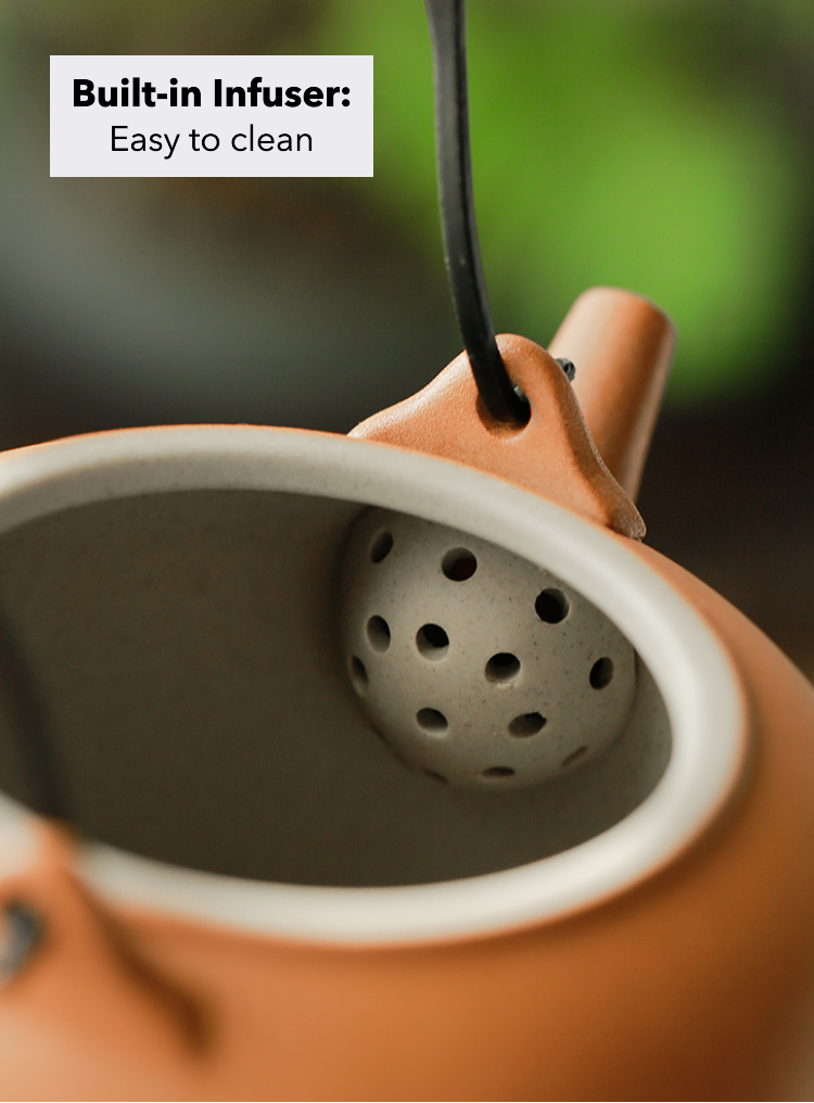 Detail of Ceramic Teapot handle, reflecting meticulous craftsmanship for tea lovers.