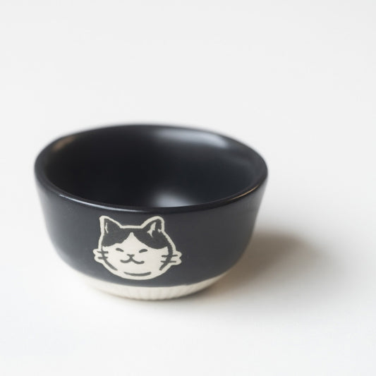 Black cat cup, small set cup, 40 ml, sleeping cat motif