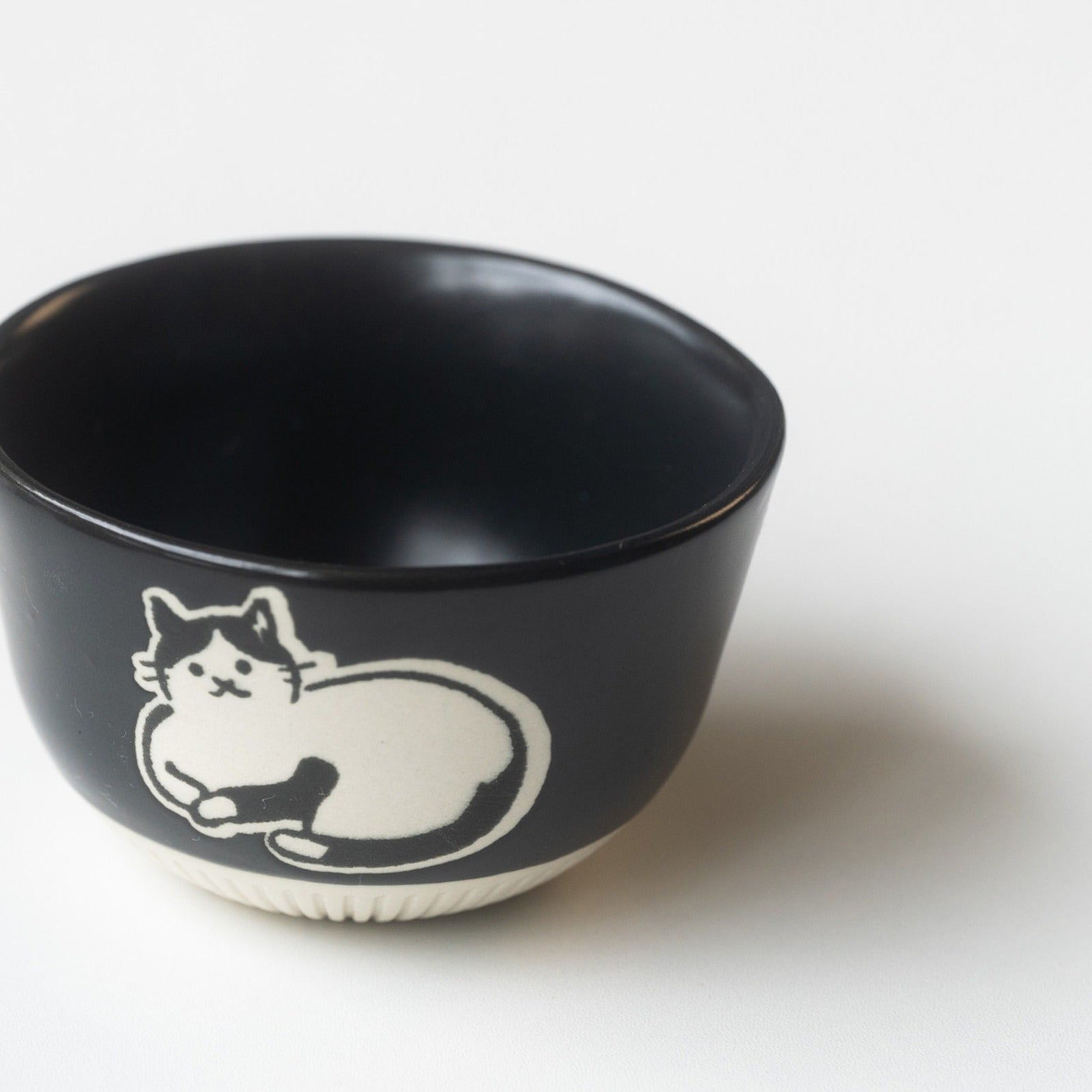 Black cat cup, large set cup, 120 ml, sleeping cat motif